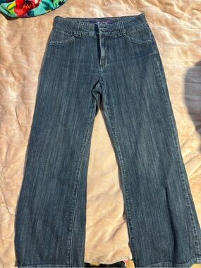 NYDJ Dark Blue Wide-Leg Flare Jeans